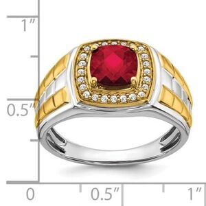 Men's 14k Two-Tone Ruby and Diamond Ring